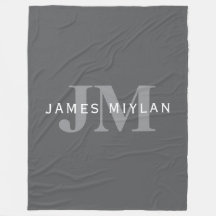 ダークモダングスタイリッシュ・グレイ・モノグラムと名前