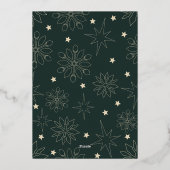 ダークモダングリーンと金ゴールド鹿エレガントクリスマスパーティー 箔招待状 (裏面)