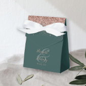 ダークモダングリーンバラ金ゴールド結婚グリッター フェイバーボックス