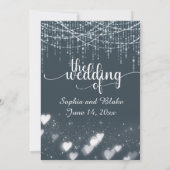 ダークモダングレイと白ぶら下がったのラ結婚イト 招待状 (裏面)