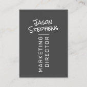 ダークモダングレイシンプルハンドレターミニマリスト 名刺 (正面)