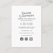 ダークモダングレイシンプルハンドレターミニマリスト 名刺 (裏面)