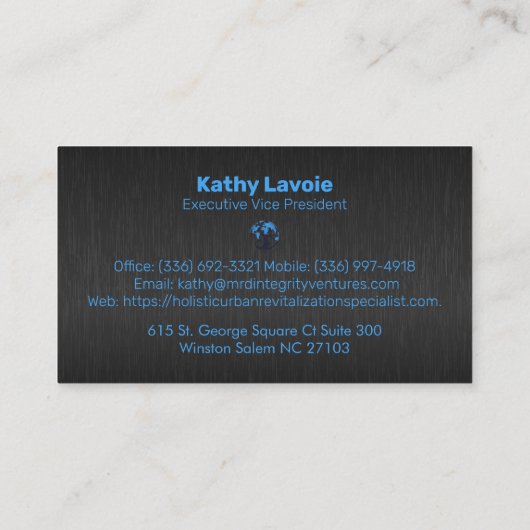 ダークモダングレイフェイクメタリック 名刺 (裏面)