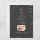 ダークモダングレイ金ゴールドスノーオーバーレイタイポグラフィ シーズンカード (正面)