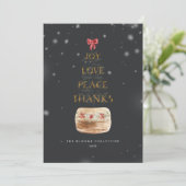 ダークモダングレイ金ゴールドスノーオーバーレイタイポグラフィ シーズンカード (スタンド正面)