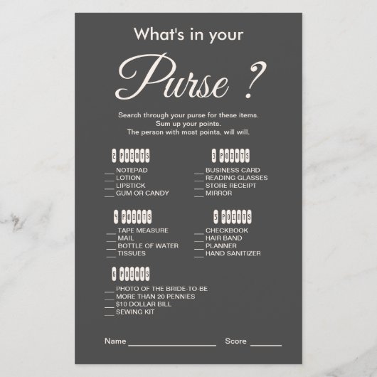 ダークモダングレエレガントーブライダルシャワーゲーム (裏面)