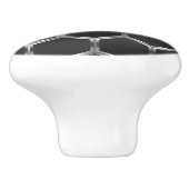 ダークモダングレーとシルバーグレーの八角形パターン セラミックノブ (側面)