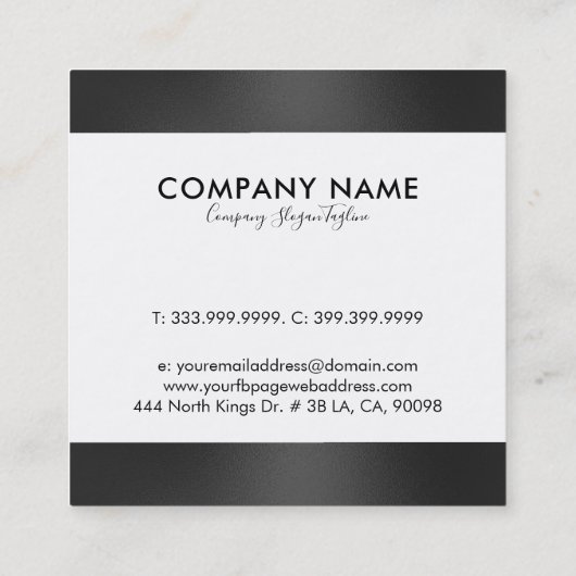 ダークモダングレーのスリック背景 スクエア名刺 (裏面)
