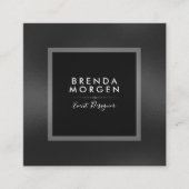 ダークモダングレーのスリック背景 スクエア名刺 (正面)