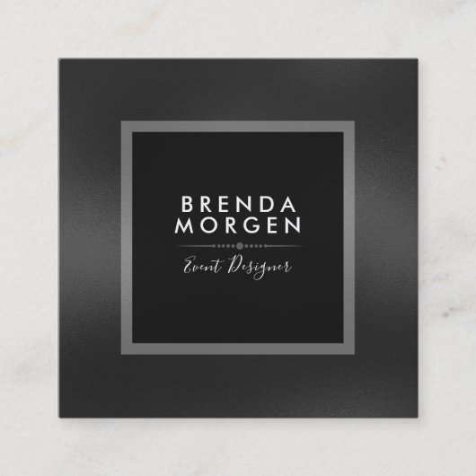 ダークモダングレーのスリック背景 スクエア名刺 (正面)