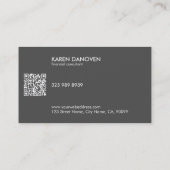 ダークモダングレーモノグラムプロフェッショナル 名刺 (裏面)