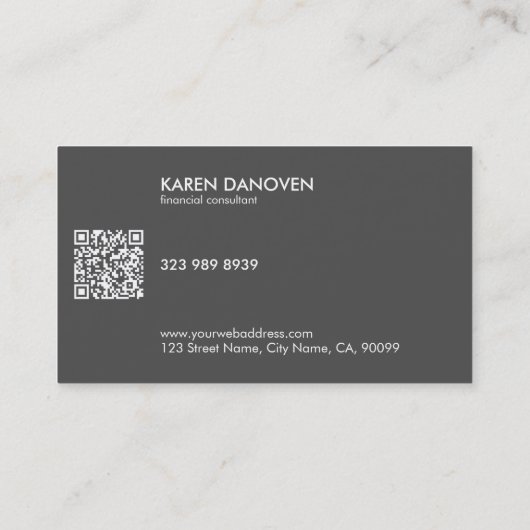 ダークモダングレーモノグラムプロフェッショナル 名刺 (裏面)