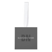 ダークモダングレー編集可能モノグラムデザインテンプレート キューブオーナメント (正面)