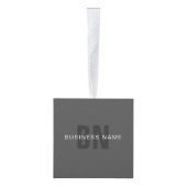 ダークモダングレー編集可能モノグラムデザインテンプレート キューブオーナメント (右)