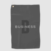 ダークモダングレー編集可能モノグラムデザインテンプレート ゴルフタオル (正面)