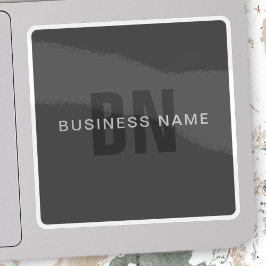 ダークモダングレー編集可能モノグラムデザインテンプレート シール