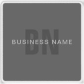 ダークモダングレー編集可能モノグラムデザインテンプレート シール (正面)