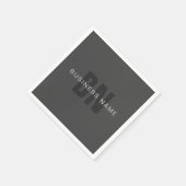 ダークモダングレー編集可能モノグラムデザインテンプレート スタンダードカクテルナプキン (角)