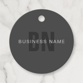 ダークモダングレー編集可能モノグラムデザインテンプレート フェイバータグ