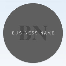 ダークモダングレー編集可能モノグラムデザインテンプレート ラウンドシール