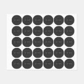 ダークモダングレー編集可能モノグラムデザインテンプレート ラベル (シート)