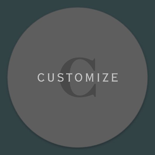 ダークモダングレー編集可能モノグラムデザインテンプレート ラベル