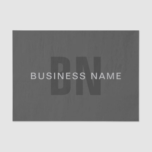 ダークモダングレー編集可能モノグラムデザインテンプレート 薄葉紙 (正面)