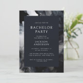 ダークモダンスモーキーグレイエレガントバチュラーパーティ 招待状 (スタンド正面)