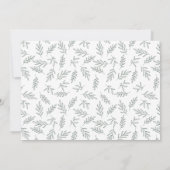 ダークモダンセージ緑のサプライズ写真婚約 案内状 (裏面)