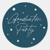 ダークモダンティール（緑がかった色）スキャッテッドスターズ卒業パーティー ラウンドシール (正面)