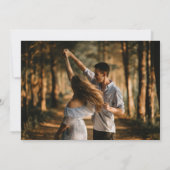 ダークモダンティール(緑がかった色)ミニマル結婚式招待状 招待状 (裏面)