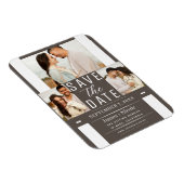 ダークモダントープ日付3の写真を保存結婚する マグネット (右側)