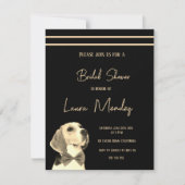 ダークモダンドッグブライダルシャワー招待状 (正面)