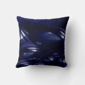 ダークモダンナイトブルー未来的抽象芸術 クッション (裏面)