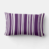 ダークモダンパープルとホワイトのストライプ装飾用クッション ランバークッション (裏面)