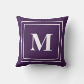 ダークモダンパープルモノグラム装飾用クッション クッション (裏面)