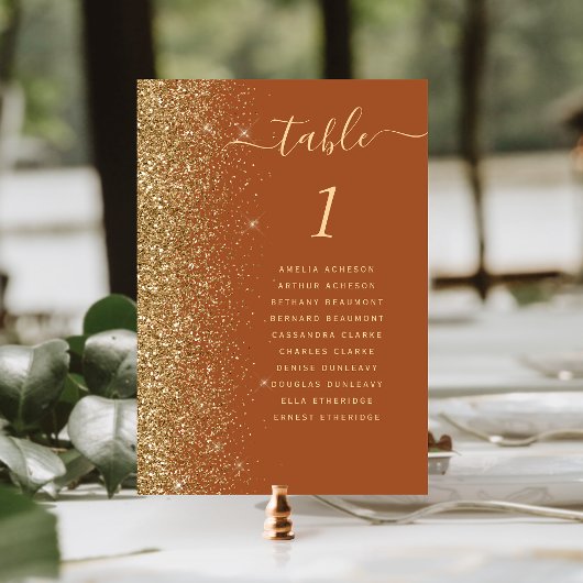 ダークモダンパープル金ゴールド結婚グリッター テーブルナンバー