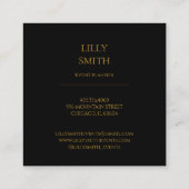 ダークモダンビジネスカード水彩フローラデザイン スクエア名刺 (裏面)