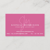 ダークモダンピンクモノグラムプロフェッショナル 名刺 (裏面)