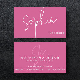 ダークモダンピンクモノグラムプロフェッショナル 名刺
