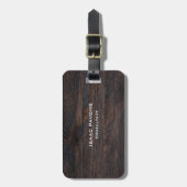 ダークモダンブラウンウッドデザインプロフェッショナル ラゲッジタグ (正面縦)