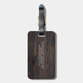 ダークモダンブラウンウッドデザインプロフェッショナル ラゲッジタグ (裏面縦)