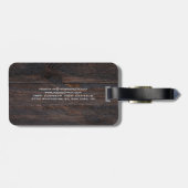 ダークモダンブラウンウッドデザインプロフェッショナル ラゲッジタグ (裏面横)