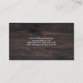 ダークモダンブラウンウッドミニマルプロフェッショナル 名刺 (裏面)