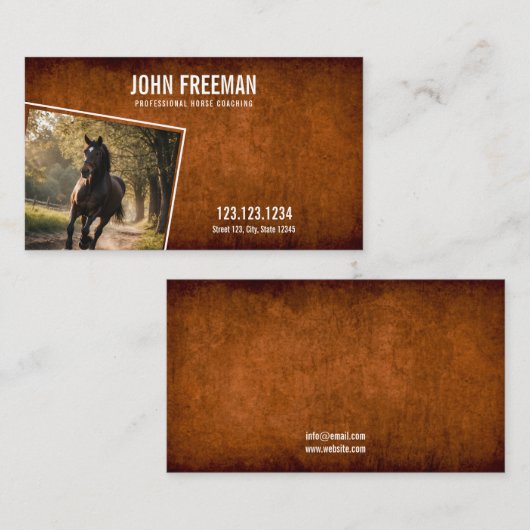 ダークモダンブラウンホースエクエストランファーム 名刺 (正面/裏面)