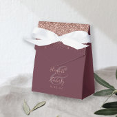 ダークモダンブルゴーニュバラ金ゴールド結婚グリッター フェイバーボックス