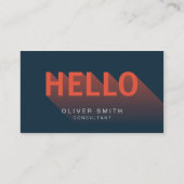ダークモダンブルーとオレンジこんにちは 名刺 (正面)