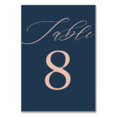 ダークモダンブルー&バラ金ゴールド結婚ズ テーブルナンバー (正面)