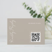 ダークモダンベージュ結婚のQRコード 出欠カード (スタンド正面)