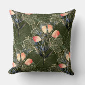 ダークモダンボエレガントホフローラダークグリーン クッション (正面)